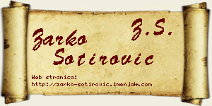 Žarko Sotirović vizit kartica